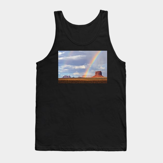 Double Rainbow over Monument Valley, Arizona, USA Tank Top by auradius